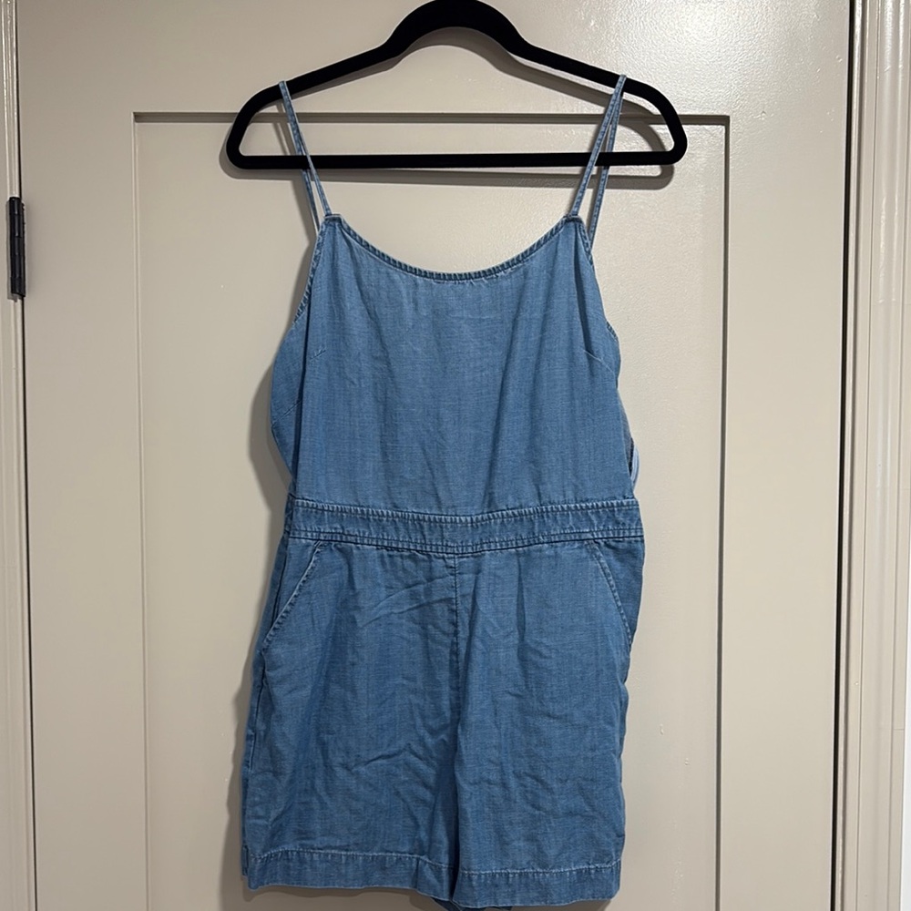 LOFT light wash denim romper